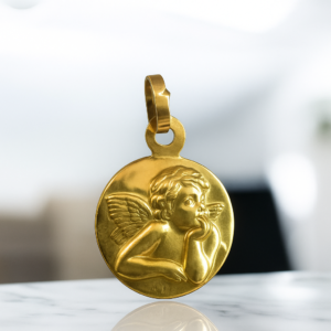 Dije Angel p/Grabado - Oro 18K