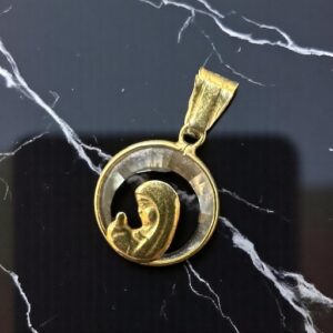 Dije Oro 18K - Virgen c/ Cristal