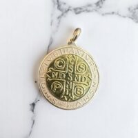Dije San Benito - Plata y Oro 18K