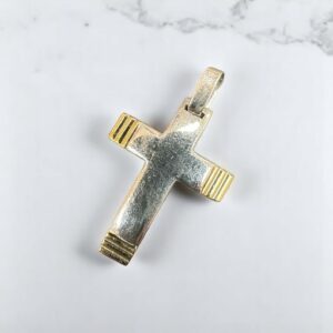 Dije Cruz - Plata 925 y Oro 18K