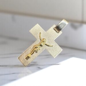 Dije Cruz - Plata 925 y Oro 18K