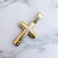 Dije Cruz - Plata y Oro 18K