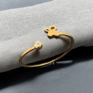 Esclava Acero Dorado - Mariposa Cubic