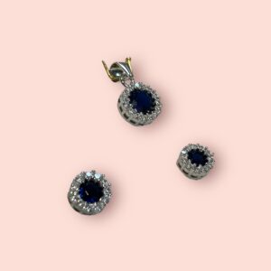 Conjunto Dije y Aros - Plata Italiana c/ Cubic