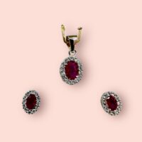 Conjunto Dije y Aros c/Cubic - Plata Italiana