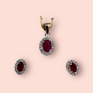 Conjunto Dije y Aros c/Cubic - Plata Italiana