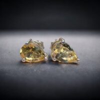 Aros Gota - Plata 925 y Cubic Dorado