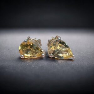 Aros Gota - Plata 925 y Cubic Dorado