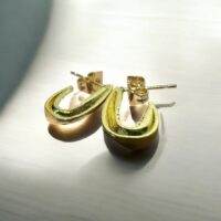Aros de Acero Dorado - Argolla Gota