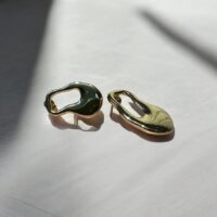 Aros de Acero Dorado- Diseño Irregular