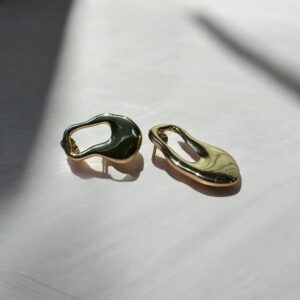 Aros de Acero Dorado- Diseño Irregular