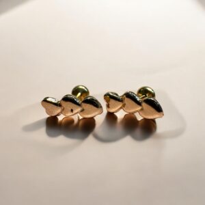 Aros Abridores Acero Dorado - Corazones