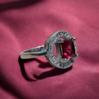 Anillo Imperial Red - Plata 925 y Cubic