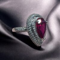 Anillo Estilo Gota - Plata 925 y Cubic