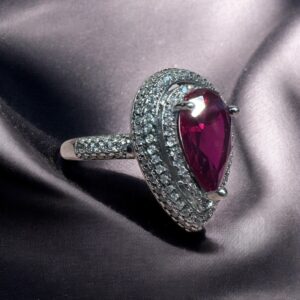 Anillo Estilo Gota - Plata 925 y Cubic