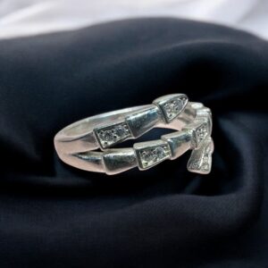 Anillo Serpiente Chica - Plata 925 y Cubic