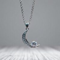 Dije Medialuna - Plata 925 y Cubic