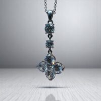 Dije Flor - Plata 925 y Cubic