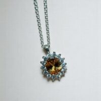 Dije Girasol - Plata 925 y Cubic