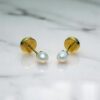 Aros Abridores c/Perlas Chicas- Oro 18K