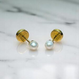 Aros Abridores c/Perlas Chicas- Oro 18K