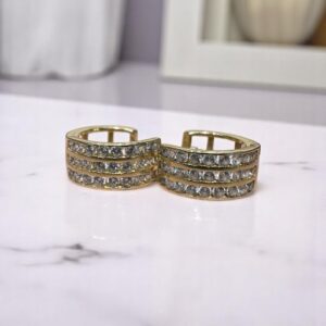 Aros Argolla - Oro 18K c/Cubic Blanco
