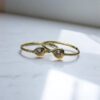Aros Argolla c/Corazón - Oro 18K y Piedra Cubic Blanca