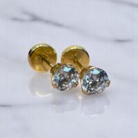 Aros Abridores Cubic Blanco - Oro 18K