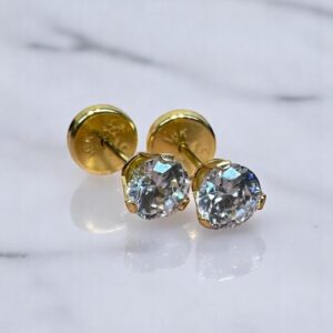 Aros Abridores Cubic Blanco - Oro 18K