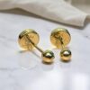 Aros Abridores Perlas Medianas - Oro 18K