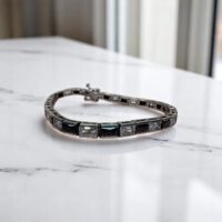 Pulsera Plata 925 - Cubic Blanco y Negro