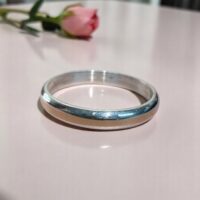 Alianza Media Caña Plata 925 y Oro 18K (2171)