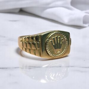 Anillo Sello Corona - Oro 18K