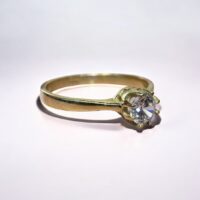 Anillo Cintillo con Piedra Cubic - Oro 18K (2155)