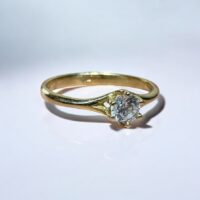 Anillo Cintillo con Piedra Cubic - Oro 18K (2153)
