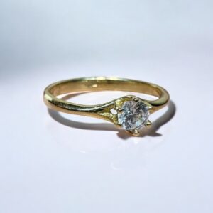 Anillo Cintillo con Piedra Cubic - Oro 18K (2153)