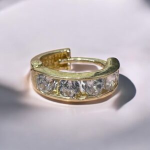 Aros Argolla - Oro 18K c/Cubic Blanco
