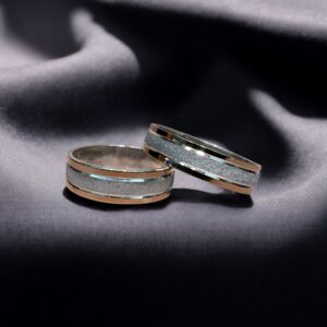 Alianza Cinta Arenada Plata 925 y Oro 18K (2174)