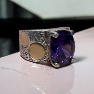 Anillo c/ Piedra Cubic Lila - Plata 925