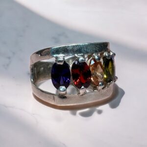 Anillo c/ Piedra Cubic Multicolor - Plata 925