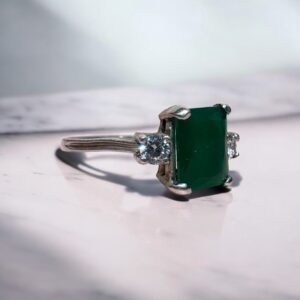 Anillo c/Piedra Cubic Verde - Plata 925