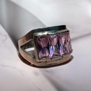 Anillo c/Cubic Rosa - Plata 925