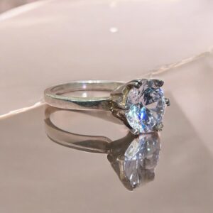 Anillo Cintillo c/Piedra Cubic Blanca - Plata 925