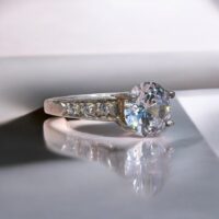 Anillo Cintillo c/Piedra Cubic Blanca - Plata 925