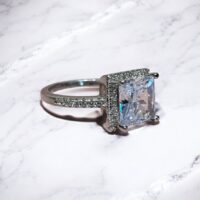 Anillo Cintillo c/Piedra Cubic Blanca - Plata 925
