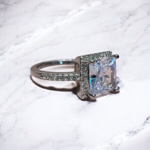 Anillo Cintillo c/Piedra Cubic Blanca - Plata 925