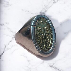 Anillo Sello - Plata 925 y Oro 18K