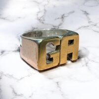 Anillo Iniciales - Plata 925 y Oro 18K