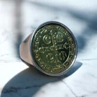 Anillo San Benito Grande - Plata 25 y Oro 18K