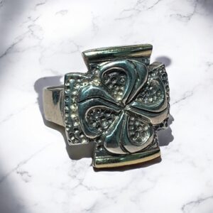 Anillo Cruz - Plata 925 y Oro 18K